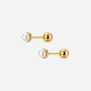 Ferskvandsperle Ørestikker 18K Guldbelagt