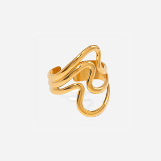 Triple Wave Ring 18K Guldbelagt