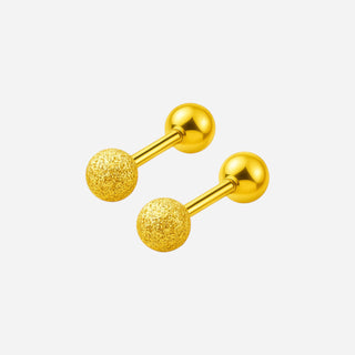 Small Frosted Beads Ørestikker 18K Guldbelagt