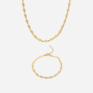 Sunburst Choker + Armbånd Gavesæt 18K Guldbelagt