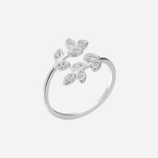 Cute Zirkonia Leaf Ring