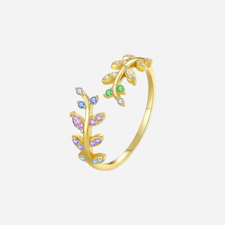 Summer Zirkonia Leaf Ring 18K Guldbelagt