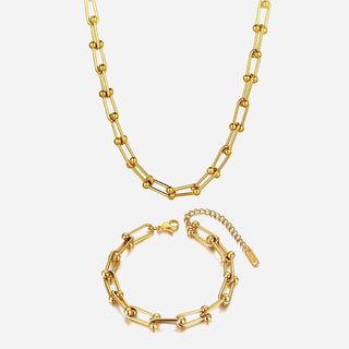 Rock Chain Gavesæt 18K Guldbelagt