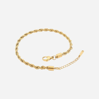 Rope Armbånd 18K Guldbelagt 4mm