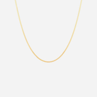 Flad Slange Halskæde 18K Guldbelagt 2mm