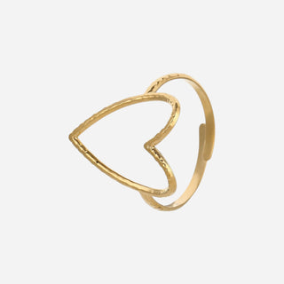 Big Heart Ring 18K Guldbelagt