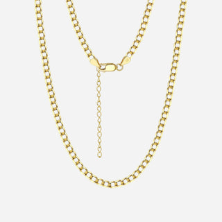 Panzer Flad Halskæde 18K Guldbelagt 3mm