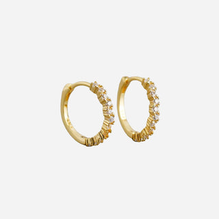 Fine Small Zirkonia Hoops 18K Guldbelagt