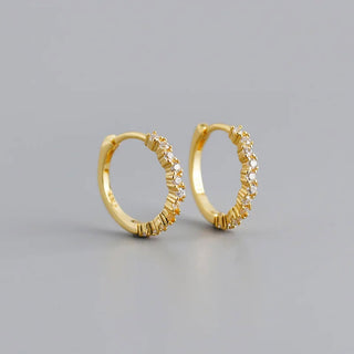 Fine Small Zirkonia Hoops 18K Guldbelagt