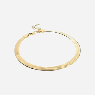 Flad Slange Ankelkæde 18K Guldbelagt 4mm