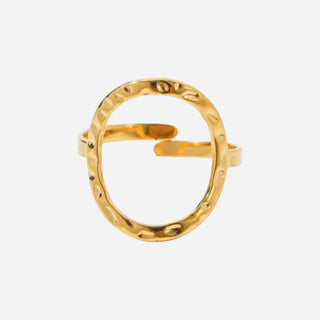 Hamret Open Ring 18K Guldbelagt