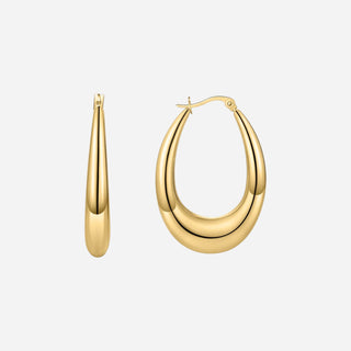 Klassisk Teardrop Hoops 18K Guldbelagt