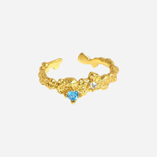 Blå Zirkonia Ring 18K Guldbelagt