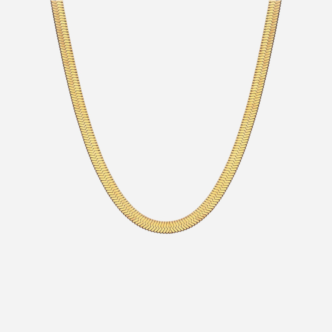 Flad Slange Choker 18K Guldbelagt 4mm