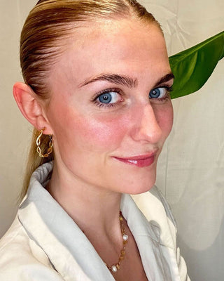 Round Wave Crystal Hoops 18K Guldbelagt