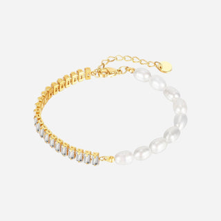 Zirkonia Perle Armbånd 18K Guldbelagt