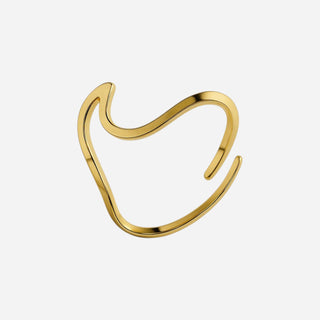 Bølge Ring 18K Guldbelagt