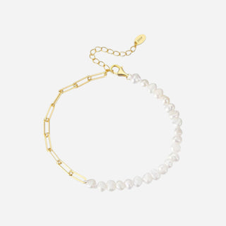 Freshwater Pearl Chain Armbånd 18K Guldbelagt