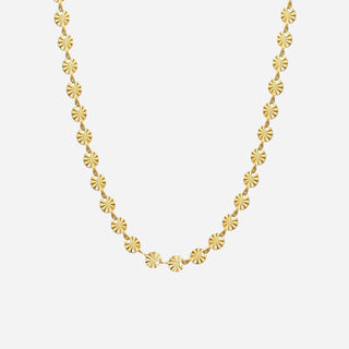 Rund Sunburst Choker 18K Guldbelagt 6mm
