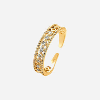 Sparkling Zirkonia Ring 18K Guldbelagt