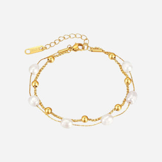 Natural Pearl Layer Armbånd 18K Guldbelagt