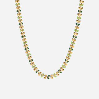 Olive Leaves Halskæde 18K Guldbelagt 5mm