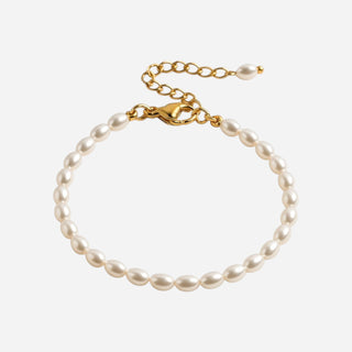 Minimalist Perle Armbånd 4mm 18K Guldbelagt