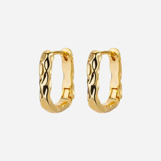 Hamret Glamour Hoops 18K Guldbelagt