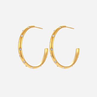 Elegant Zirkonia Hoops 18K Guldbelagt