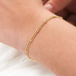 Minimalist Beaded Armbånd 18K Guldbelagt