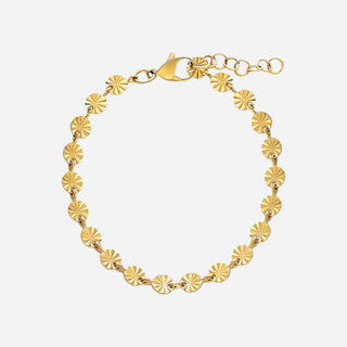 Rund Sunburst Armbånd 18K Guldbelagt 6mm