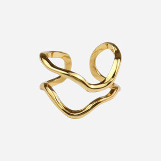 Double Wave Ring 18K Guldbelagt