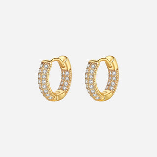 Small Runde Zirkonia Hoops 18K Guldbelagt