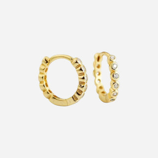 Mini Zirkonia Krystal Øreringe 18K Guldbelagt