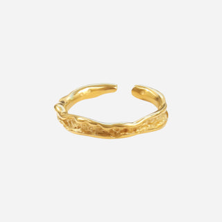 Hamret Edge Ring 18K Guldbelagt