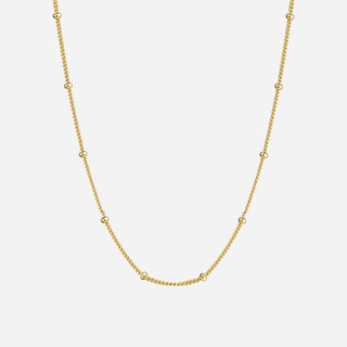 Beaded Halskæde 18K Guldbelagt 2mm