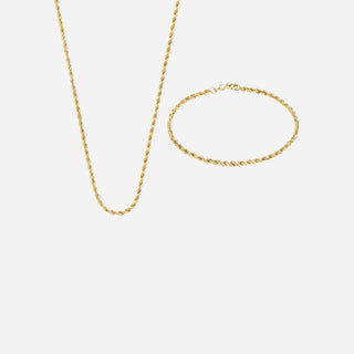 Rope Choker + Armbånd Gavesæt 18K Guldbelagt