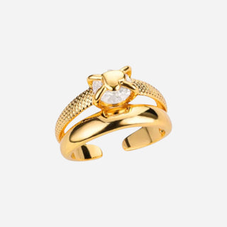Heart Layer Ring 18K Guldbelagt