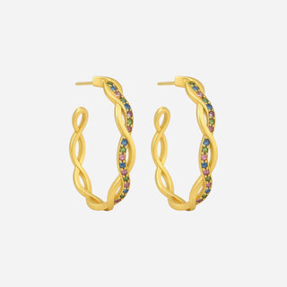 Round Wave Multi Hoops 18K Guldbelagt