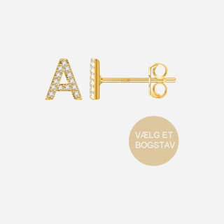 Bogstav Ørestikker 18K Guldbelagt