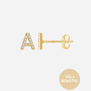 Bogstav Ørestikker 18K Guldbelagt