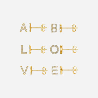 Bogstav Ørestikker 18K Guldbelagt