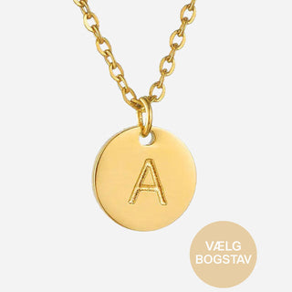 Rund Bogstav Halskæde 18K Guldbelagt