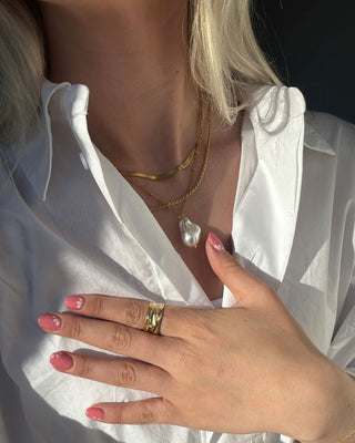 Slange Choker + Rope Gavesæt 18K Guldbelagt 2mm