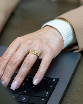 Champagne Zirkonia Ring 18K Guldbelagt