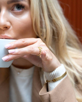 Champagne Zirkonia Ring 18K Guldbelagt