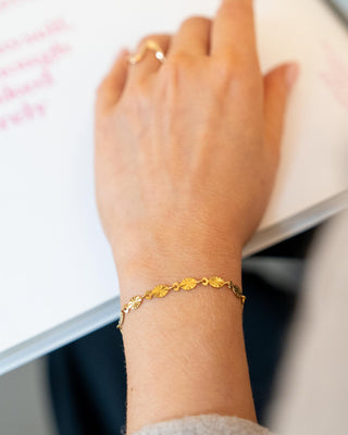 Sunburst Armbånd 18K Guldbelagt 4mm