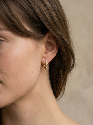 Glimtende Mini Zirkonia Hoops 18K Guldbelagt