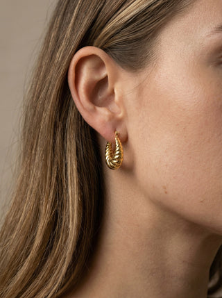 Chunky Twisted Hoops 18K Guldbelagt