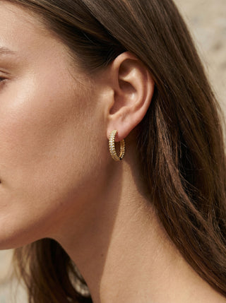 Runde Zirkonia Hoops 18K Guldbelagt